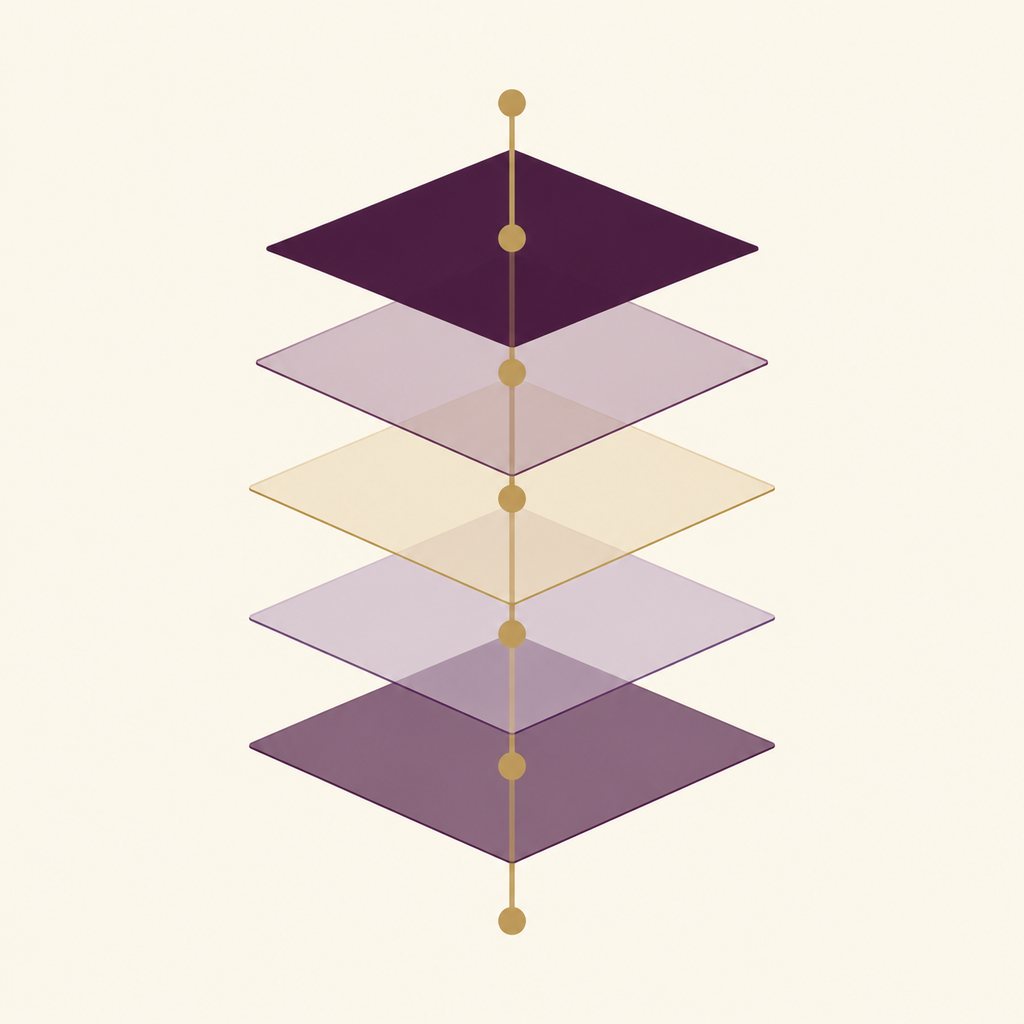 Layered organisation chart illustration